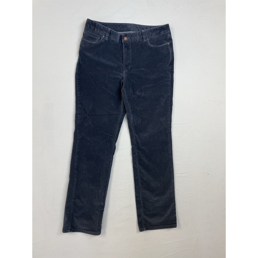 LL Bean‎ Womens Corduroy Pants Navy Favorite Fit Straight Leg Relaxed 12